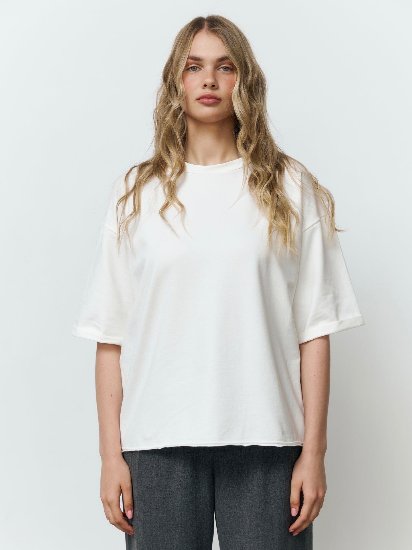Футболка oversize молочна