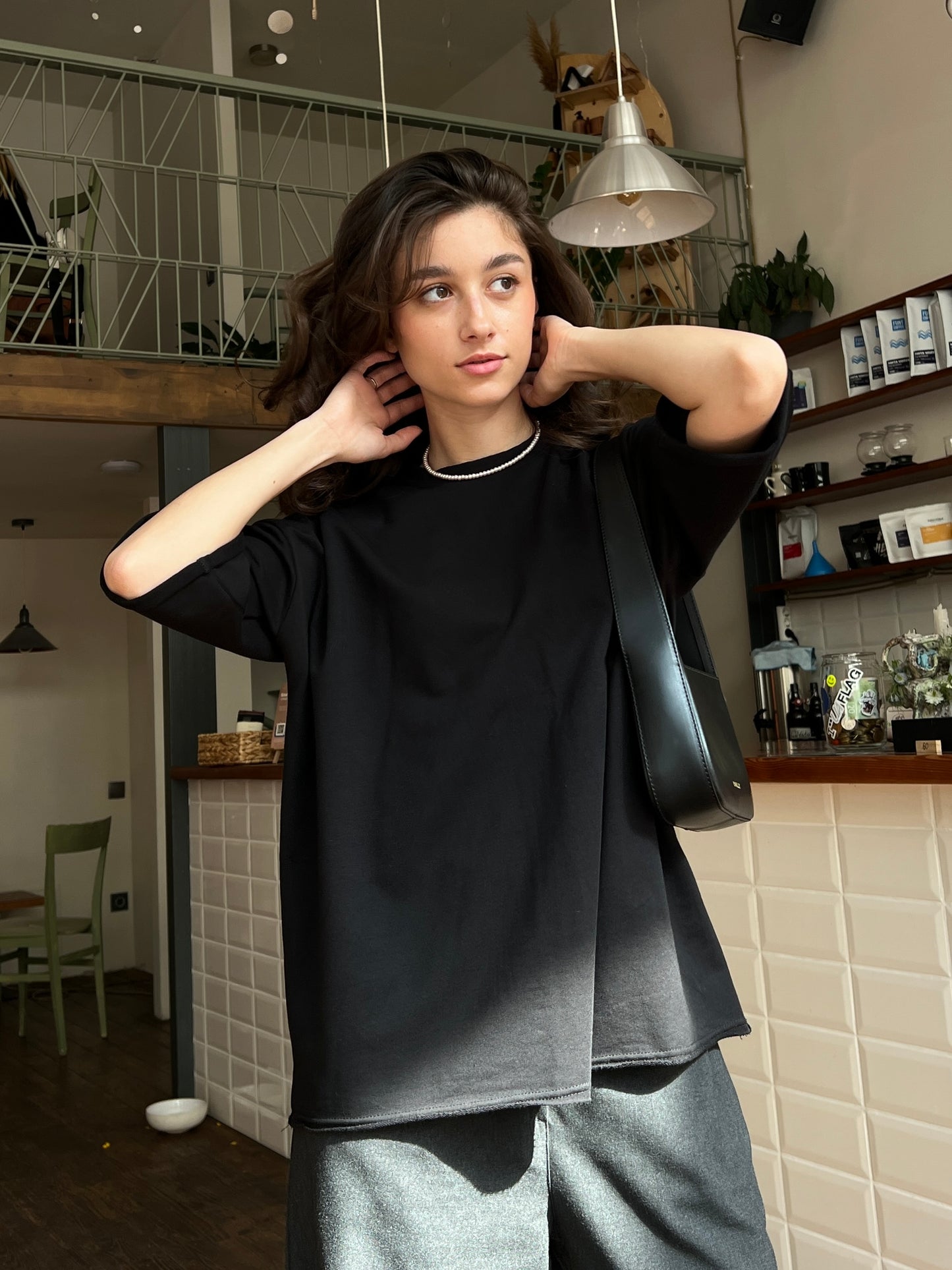 Футболка oversize молочна