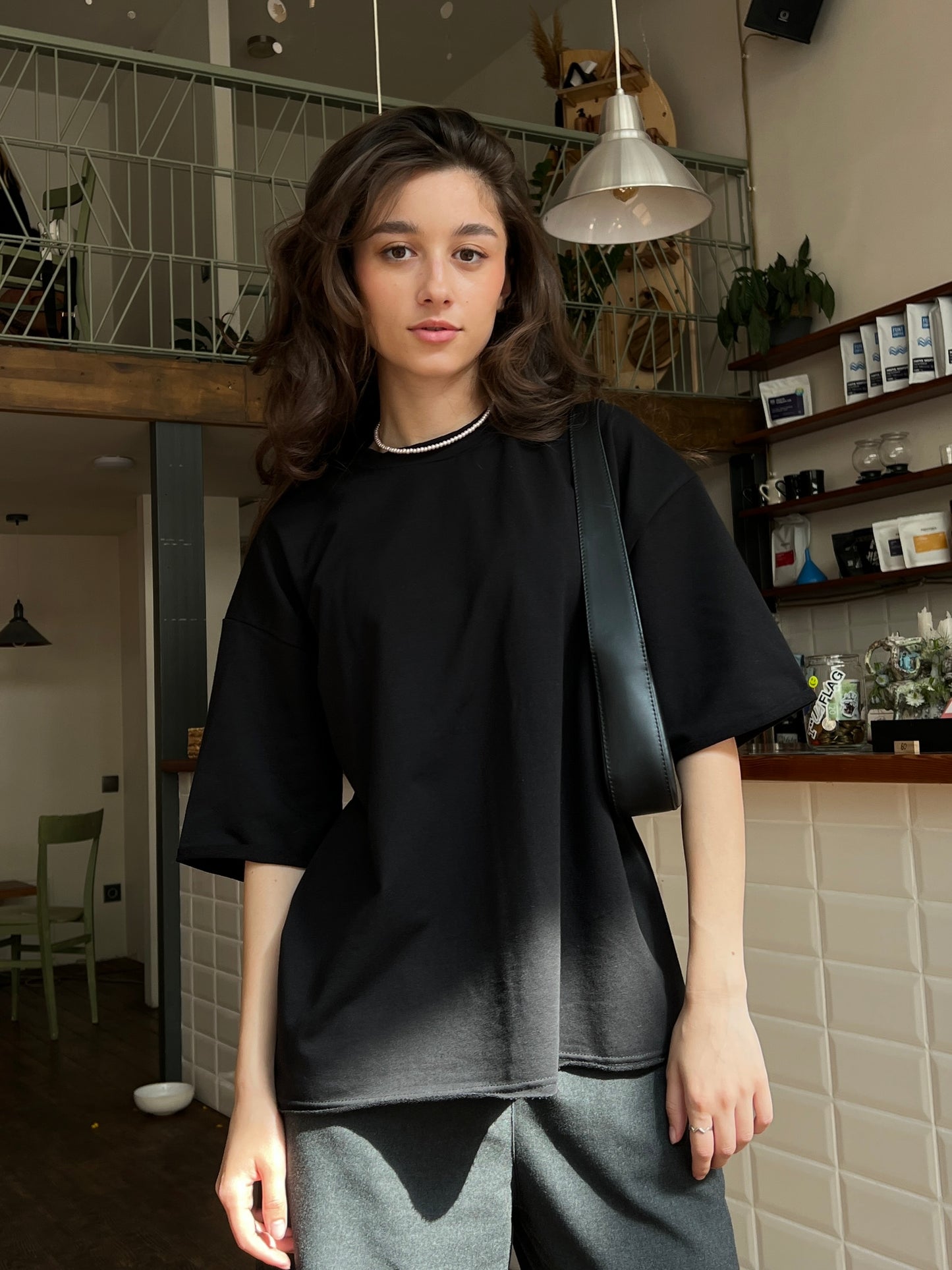 Футболка oversize молочна