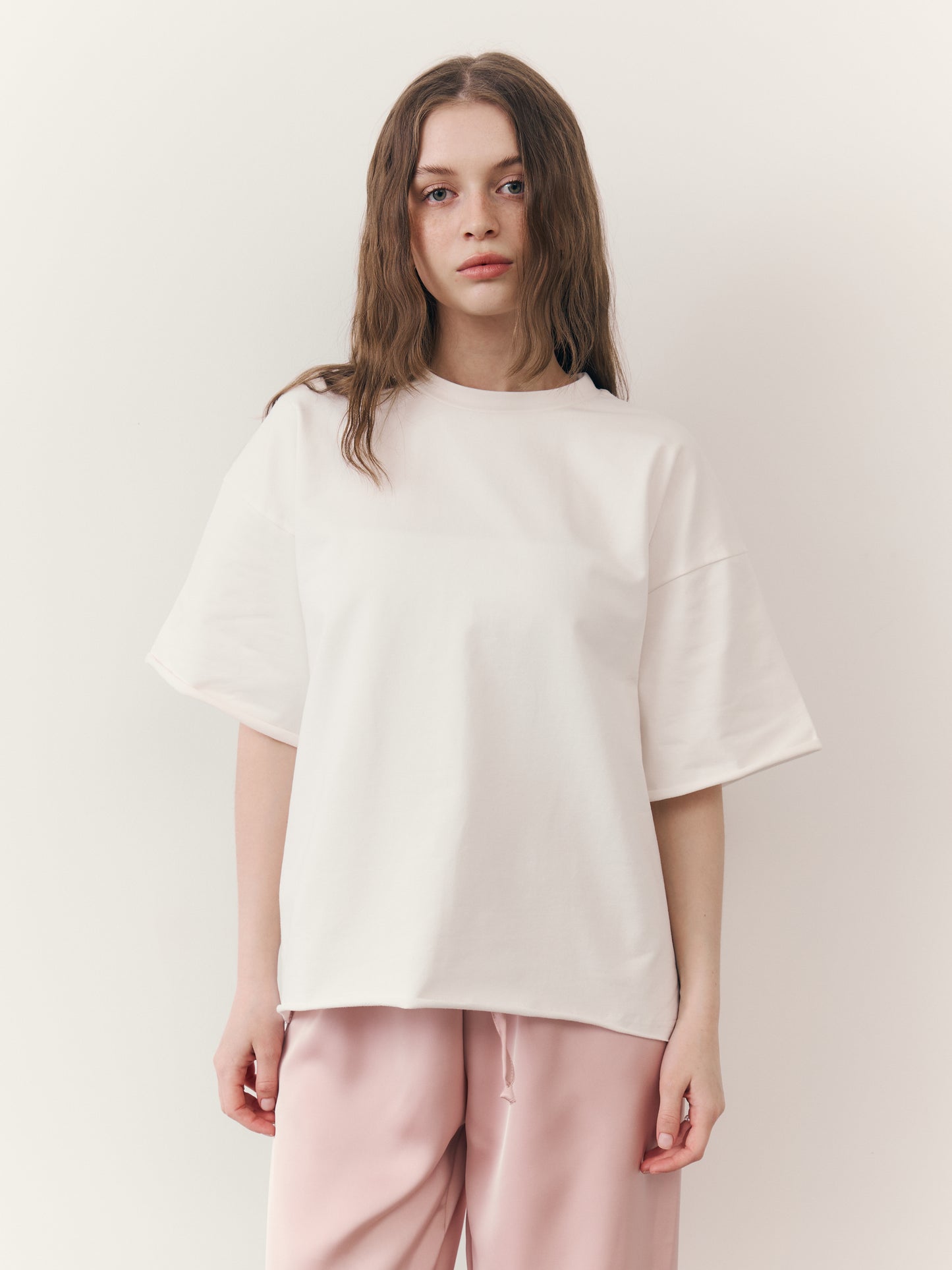 Футболка oversize молочна