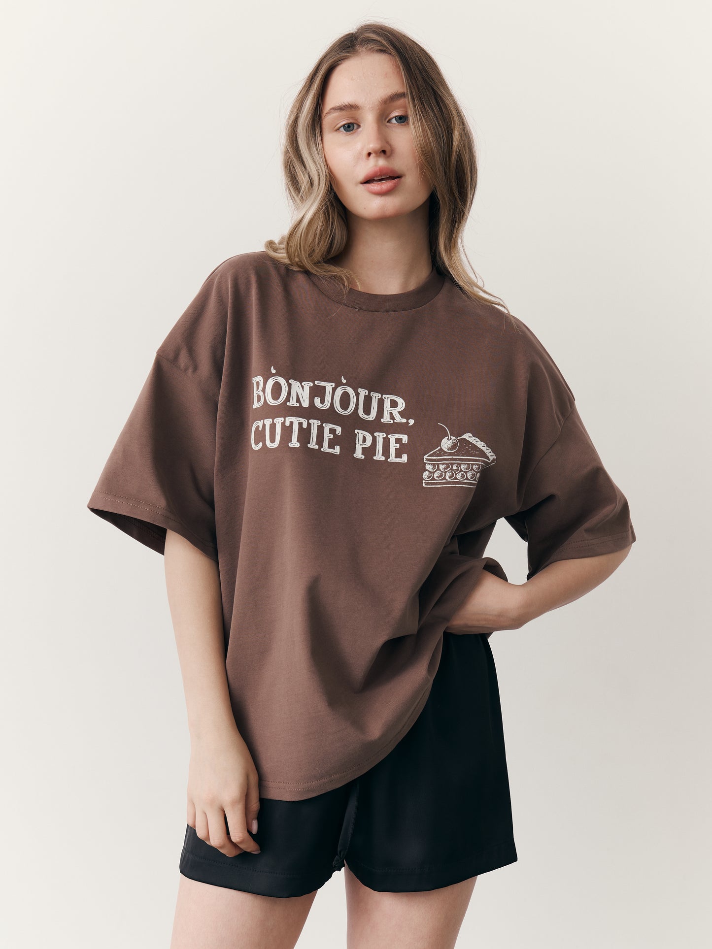 Футболка Cutie pie коричнева