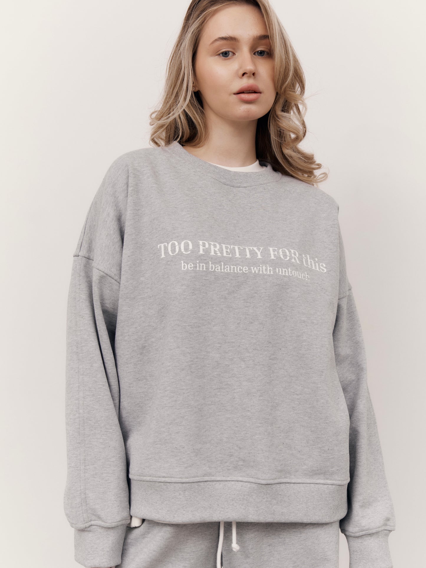 Світшот меланж “Too pretty”