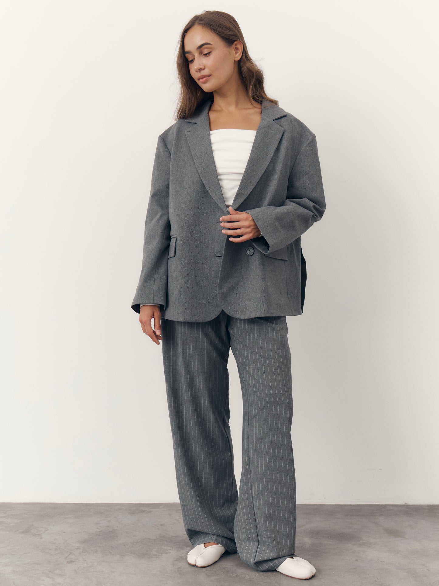 Оверсайз жакет сірий