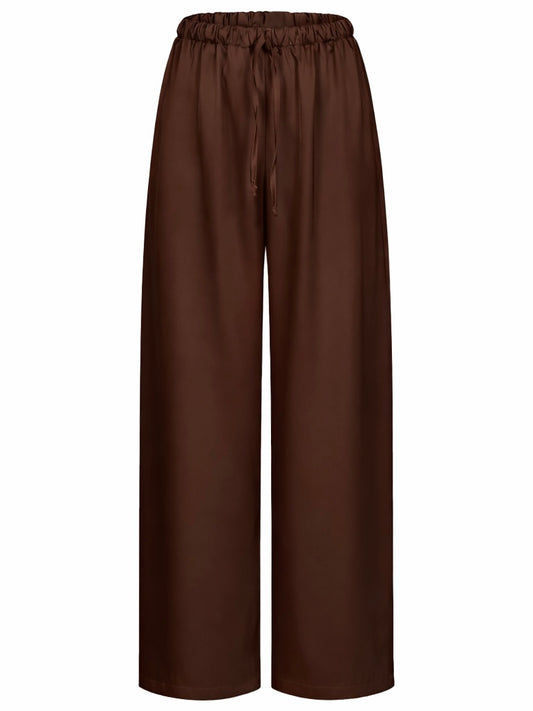 Сатинові штани шоколадні
