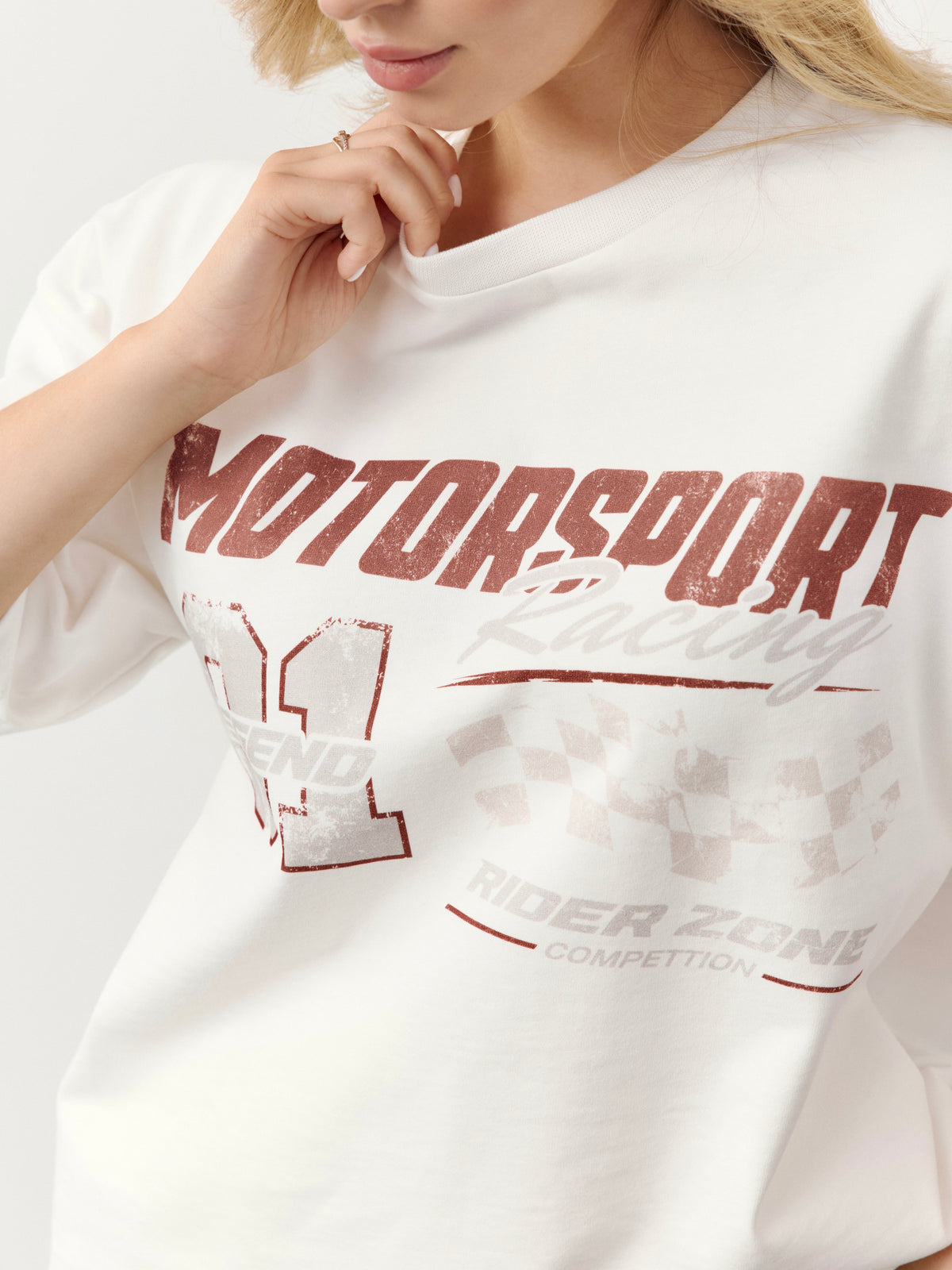 Футболка Motorsport молочна