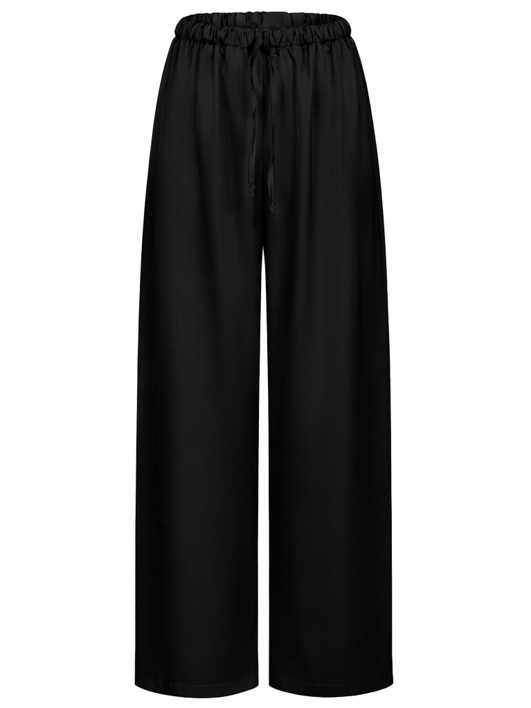 Сатинові штани кремові