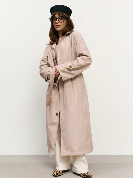 Тренч прямого крою бежевий