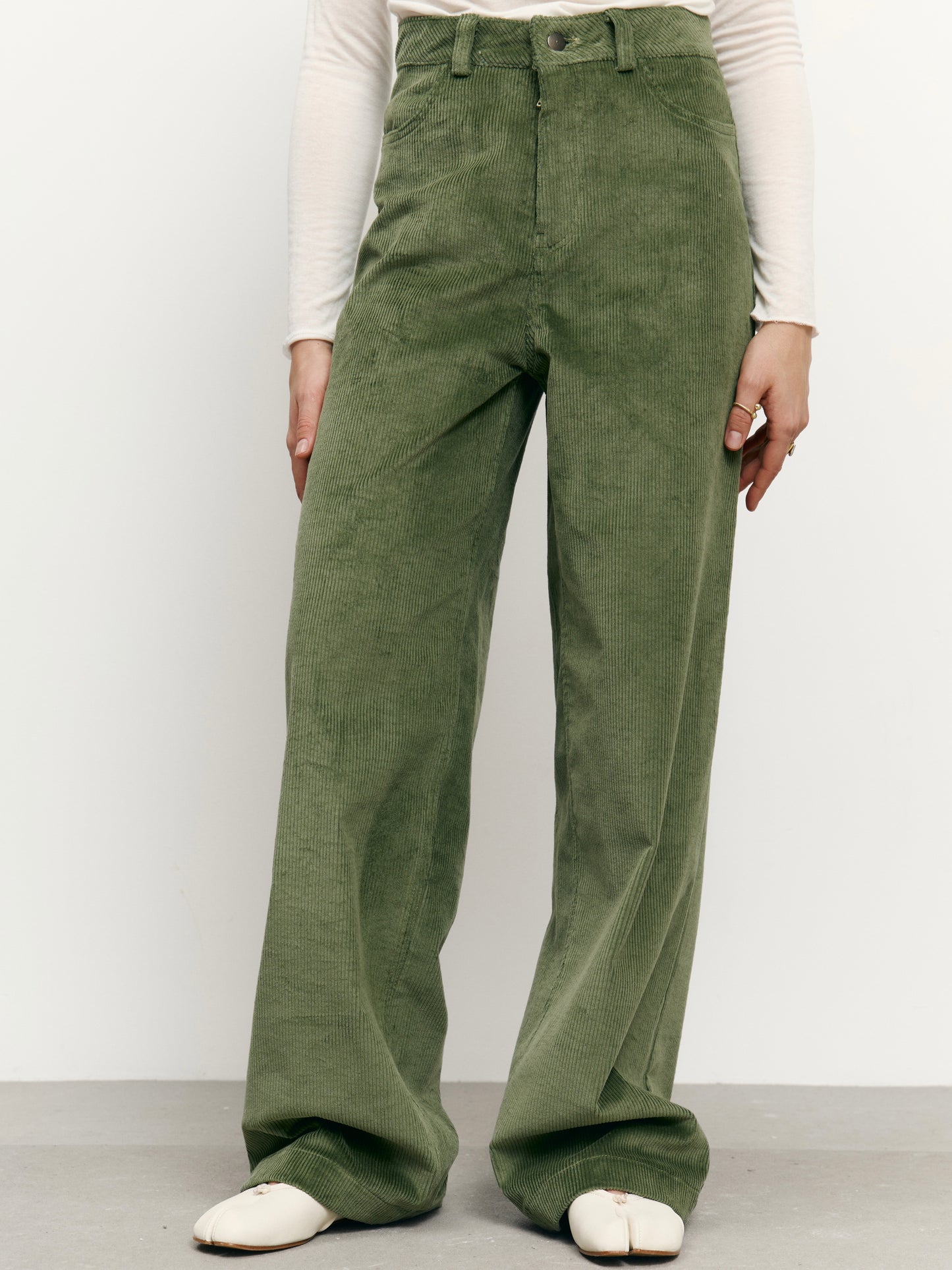 Вельветові штани зелені