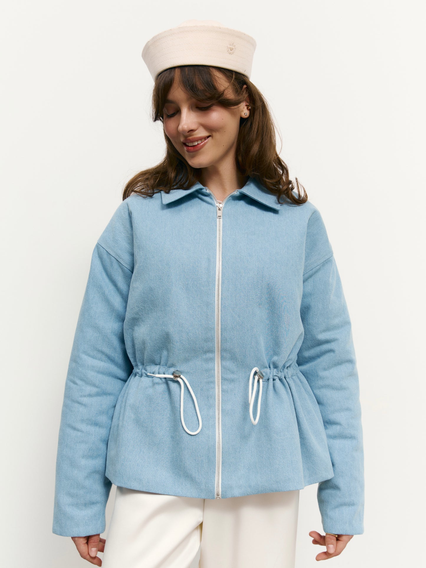 Парка з деніму блакитна