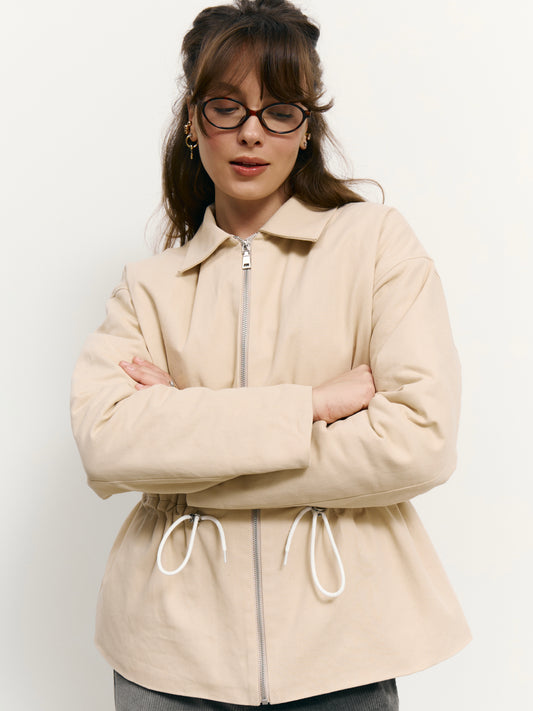 Парка з деніму бежева