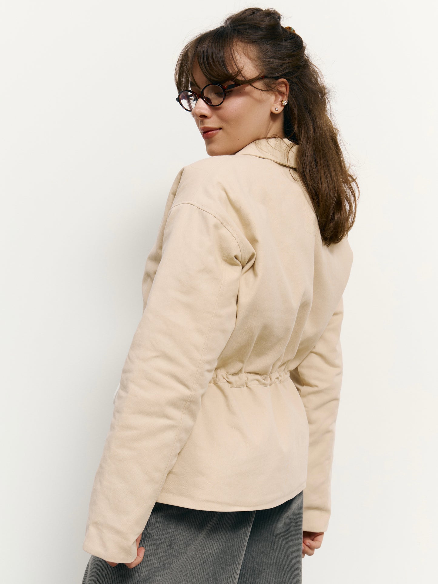 Парка з деніму бежева