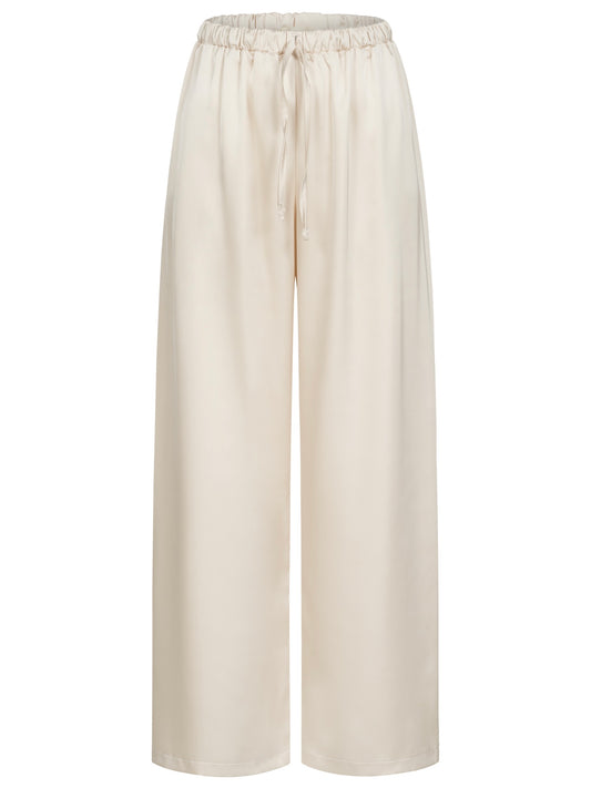 Сатинові штани кремові