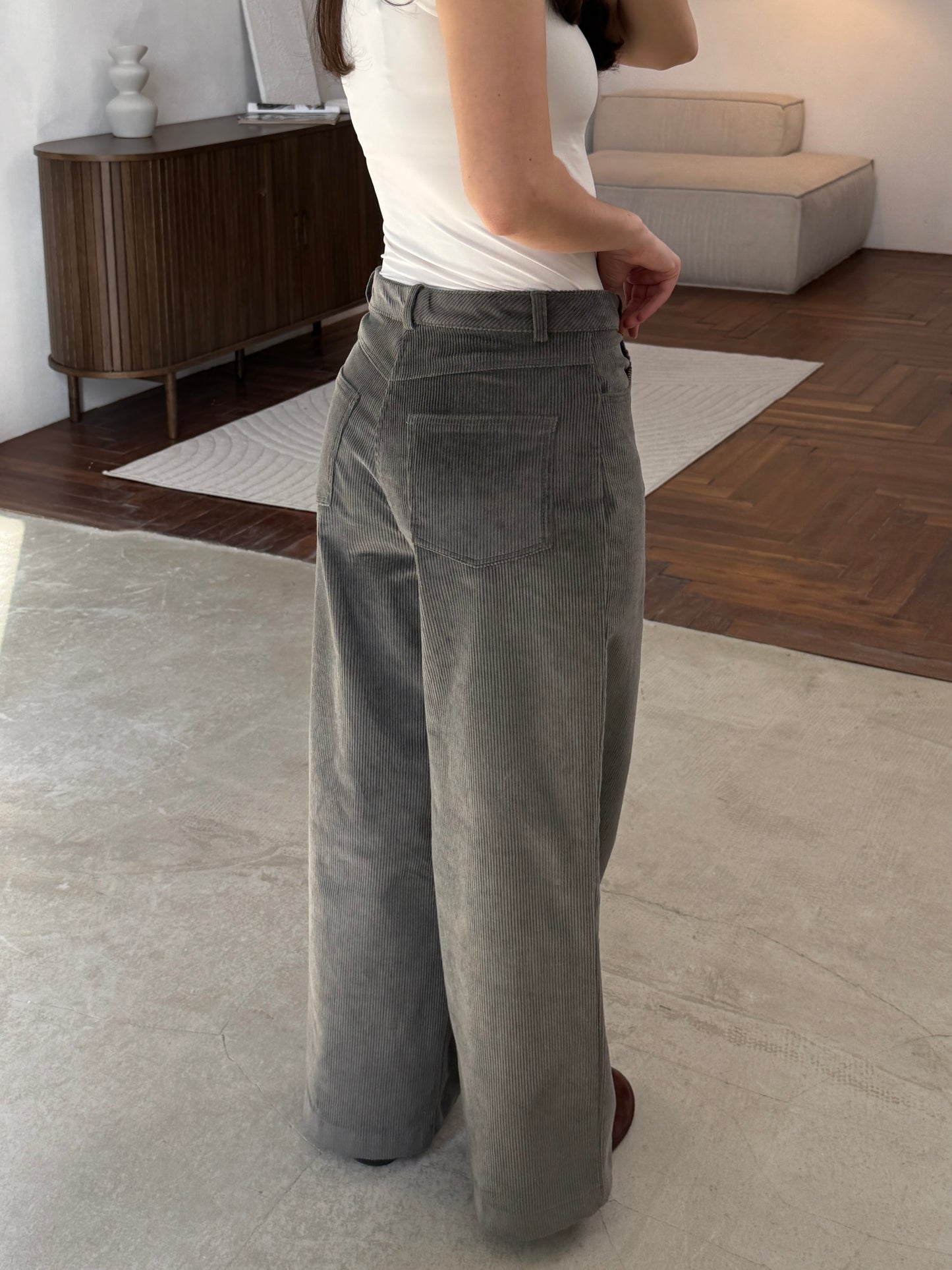 Вельветові штани сірі