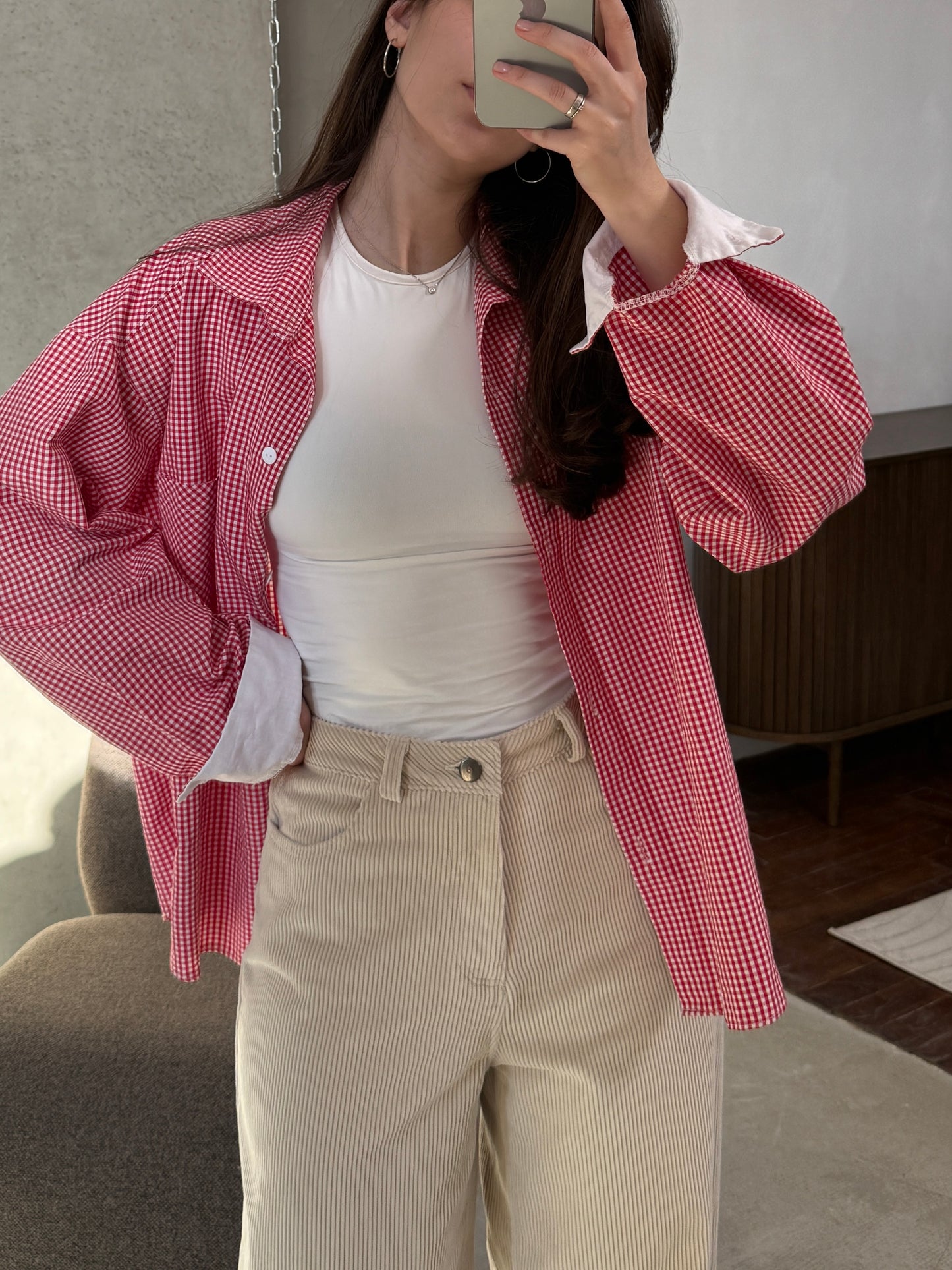 Вельветові штани бежеві