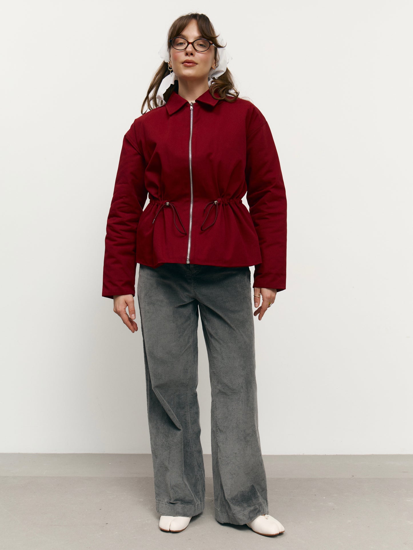 Парка з деніму бордова