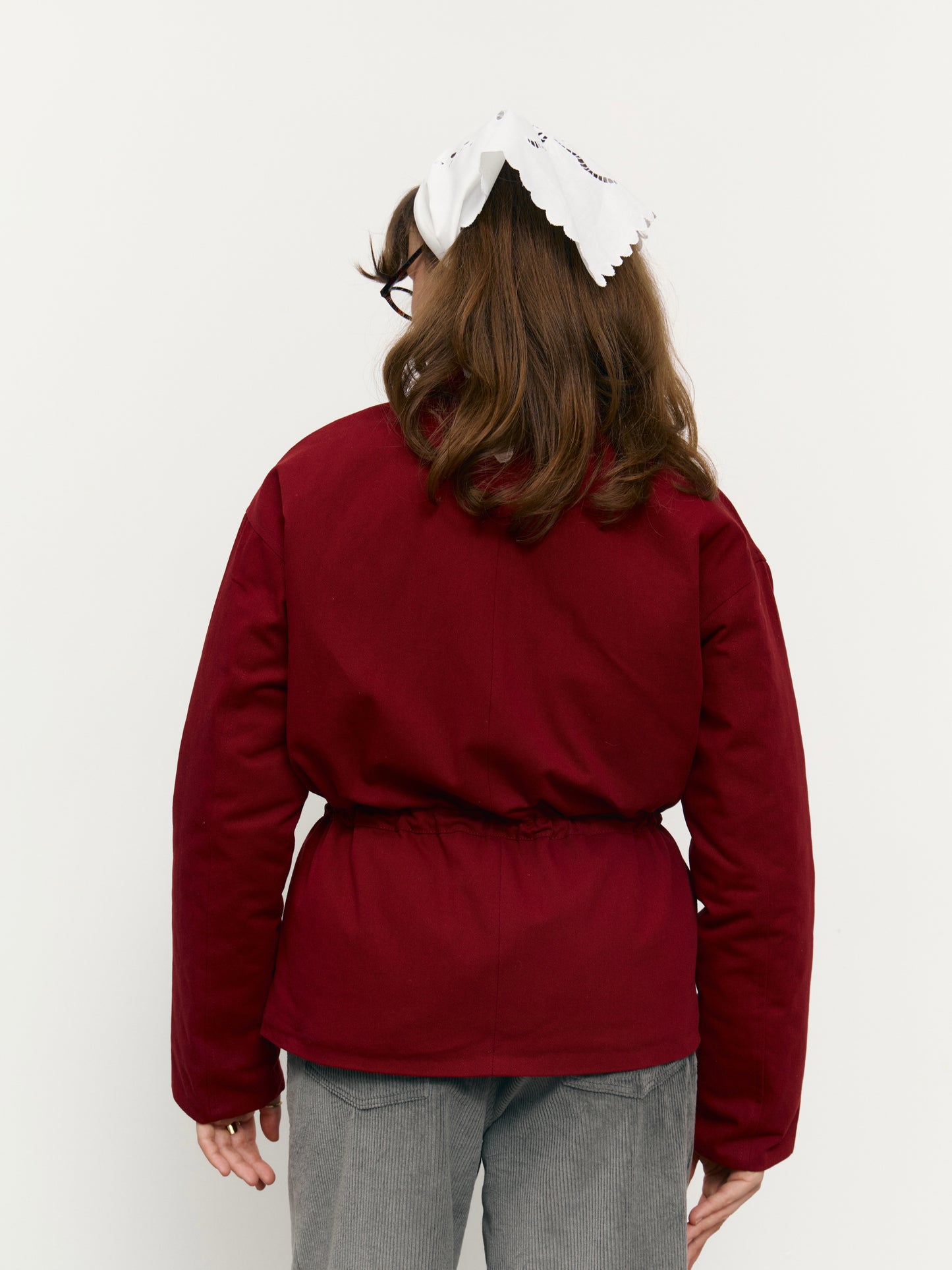 Парка з деніму бордова