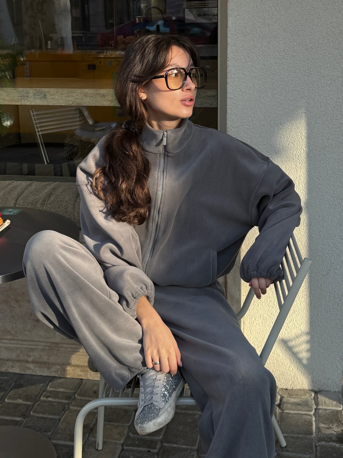 Костюм з дабл флісу сірий