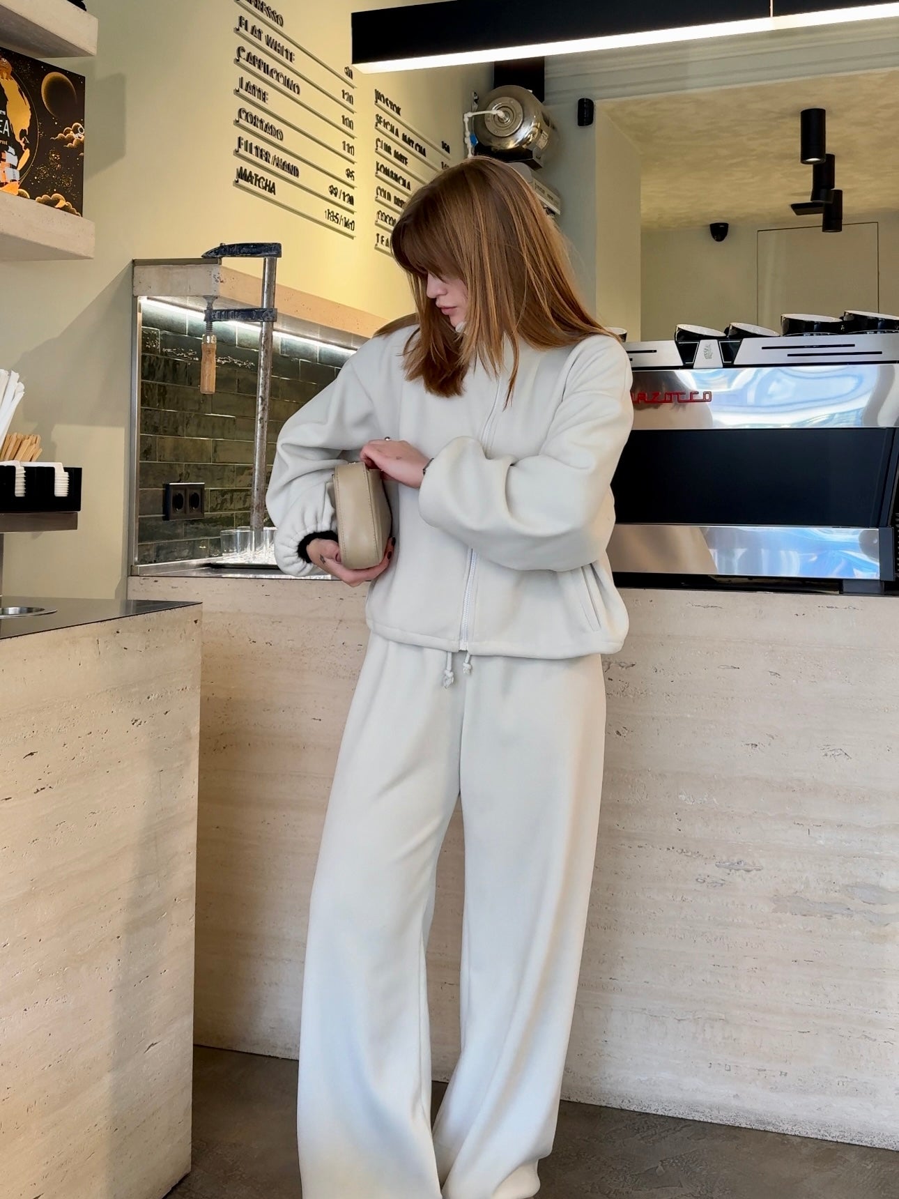 Костюм з дабл флісу молочний