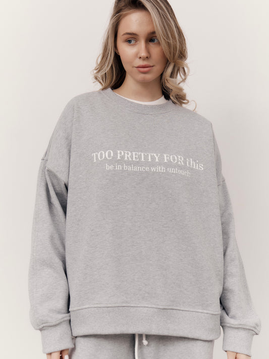 Світшот меланж “Too pretty”